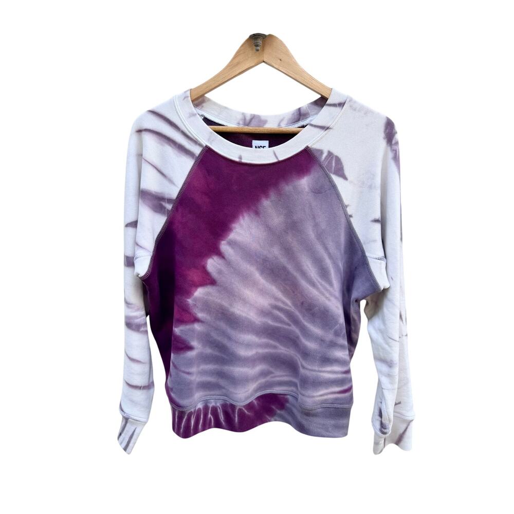 NSF Purple Tie Dye Raglan Sweatshirt Crewneck Small S